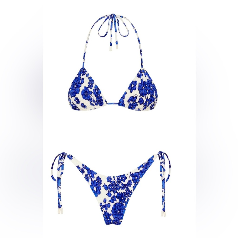 Triangl Swimwear Blue and White Bikini